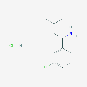 molecular formula C11H17Cl2N B1432942 1-(3-Chlorophenyl)-3-methylbutan-1-amine hydrochloride CAS No. 1219455-95-4