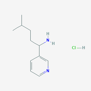 molecular formula C11H19ClN2 B1432944 4-Methyl-1-(pyridin-3-yl)pentan-1-amine hydrochloride CAS No. 1864062-93-0
