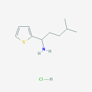 molecular formula C10H18ClNS B1432946 4-Methyl-1-(thiophen-2-yl)pentan-1-amine hydrochloride CAS No. 1864052-62-9