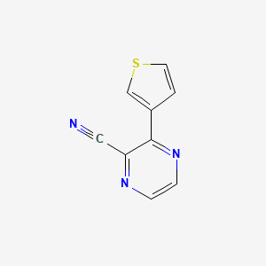 molecular formula C9H5N3S B1432952 3-(Thiophen-3-yl)pyrazine-2-carbonitrile CAS No. 1823547-91-6