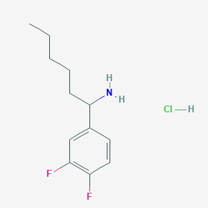 molecular formula C12H18ClF2N B1432955 1-(3,4-Difluorophenyl)hexan-1-amine hydrochloride CAS No. 1864060-36-5