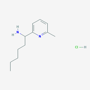 molecular formula C12H21ClN2 B1432957 1-(6-Methylpyridin-2-yl)hexan-1-amine hydrochloride CAS No. 1864074-19-0