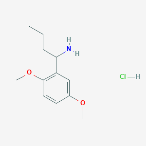 molecular formula C12H20ClNO2 B1432963 1-(2,5-Dimethoxyphenyl)butan-1-amine hydrochloride CAS No. 1864074-39-4