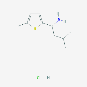 molecular formula C10H18ClNS B1432964 3-Methyl-1-(5-methylthiophen-2-yl)butan-1-amine hydrochloride CAS No. 1864074-54-3