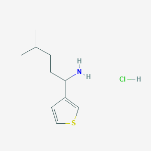 molecular formula C10H18ClNS B1432966 4-Methyl-1-(thiophen-3-yl)pentan-1-amine hydrochloride CAS No. 1864061-99-3
