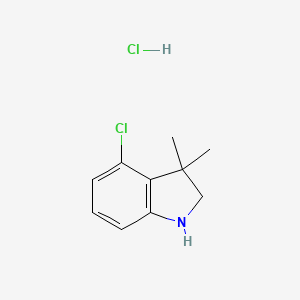 molecular formula C10H13Cl2N B1432983 4-chloro-3,3-dimethyl-2,3-dihydro-1H-indole hydrochloride CAS No. 1235441-09-4