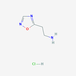 molecular formula C4H8ClN3O B1432992 2-(1,2,4-Oxadiazol-5-yl)ethan-1-amine hydrochloride CAS No. 1384430-69-6