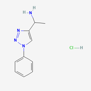 molecular formula C10H13ClN4 B1432993 1-(1-phenyl-1H-1,2,3-triazol-4-yl)ethan-1-amine hydrochloride CAS No. 1394040-44-8