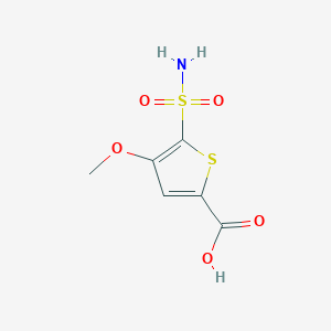 molecular formula C6H7NO5S2 B1433000 4-甲氧基-5-磺酰胺硫吩-2-羧酸 CAS No. 1384429-01-9