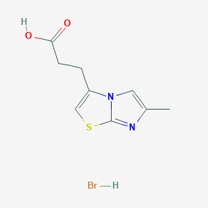 molecular formula C9H11BrN2O2S B1433010 3-{6-Methylimidazo[2,1-b][1,3]thiazol-3-yl}propanoic acid hydrobromide CAS No. 1394040-73-3