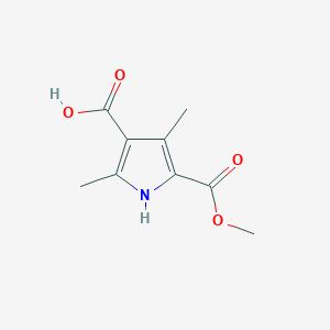 molecular formula C9H11NO4 B1433012 5-(methoxycarbonyl)-2,4-dimethyl-1H-pyrrole-3-carboxylic acid CAS No. 78331-73-4