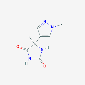 molecular formula C8H10N4O2 B1433014 5-methyl-5-(1-methyl-1H-pyrazol-4-yl)imidazolidine-2,4-dione CAS No. 1421601-85-5