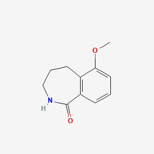 molecular formula C11H13NO2 B1433016 6-methoxy-2,3,4,5-tetrahydro-1H-2-benzazepin-1-one CAS No. 474116-61-5