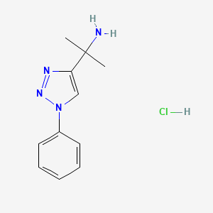 molecular formula C11H15ClN4 B1433020 2-(1-phenyl-1H-1,2,3-triazol-4-yl)propan-2-amine hydrochloride CAS No. 1384430-24-3