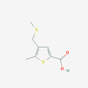 molecular formula C8H10O2S2 B1433023 5-Methyl-4-[(methylsulfanyl)methyl]thiophene-2-carboxylic acid CAS No. 1394041-05-4