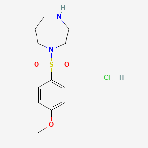 molecular formula C12H19ClN2O3S B1433025 1-(4-Methoxybenzenesulfonyl)-1,4-diazepane hydrochloride CAS No. 1365836-50-5