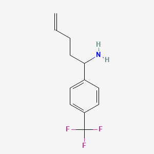 molecular formula C12H14F3N B1433036 1-[4-(Trifluoromethyl)phenyl]pent-4-en-1-amine CAS No. 1423024-05-8