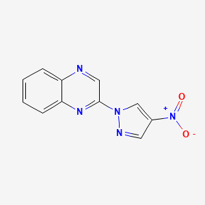 molecular formula C11H7N5O2 B1433038 2-(4-nitro-1H-pyrazol-1-yl)quinoxaline CAS No. 1423025-82-4