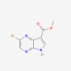 molecular formula C8H6BrN3O2 B1433044 methyl 2-bromo-5H-pyrrolo[2,3-b]pyrazine-7-carboxylate CAS No. 1422772-79-9