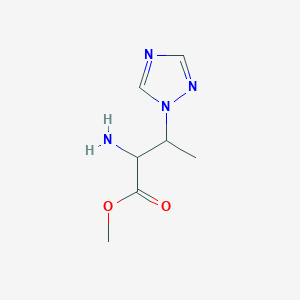 molecular formula C7H12N4O2 B1433047 methyl 2-amino-3-(1H-1,2,4-triazol-1-yl)butanoate CAS No. 1706418-93-0