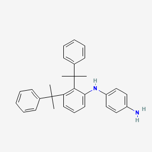 molecular formula C30H32N2 B14330536 N~1~-[2,3-Bis(2-phenylpropan-2-yl)phenyl]benzene-1,4-diamine CAS No. 96663-62-6