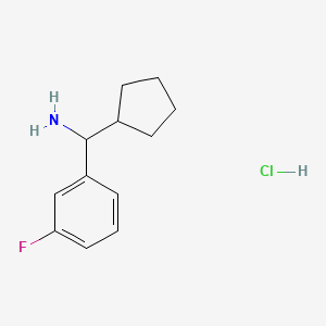 molecular formula C12H17ClFN B1433056 Cyclopentyl(3-fluorophenyl)methanamine hydrochloride CAS No. 1956381-66-0