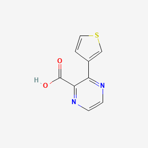 molecular formula C9H6N2O2S B1433063 3-(Thiophen-3-yl)pyrazine-2-carboxylic acid CAS No. 1823549-46-7
