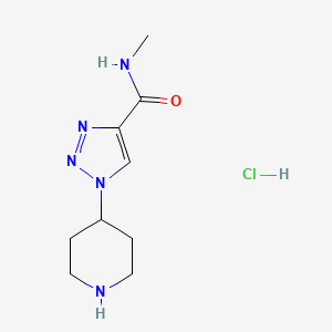molecular formula C9H16ClN5O B1433065 N-Methyl-1-(piperidin-4-yl)-1H-1,2,3-triazole-4-carboxamide hydrochloride CAS No. 1707710-34-6