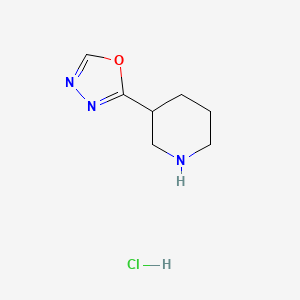 molecular formula C7H12ClN3O B1433072 3-(1,3,4-Oxadiazol-2-yl)piperidine hydrochloride CAS No. 1707376-93-9
