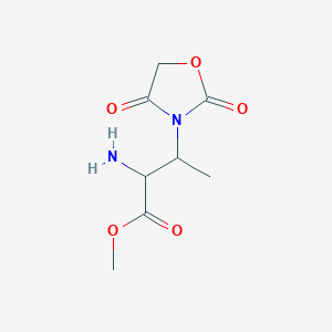 molecular formula C8H12N2O5 B1433076 Methyl 2-amino-3-(2,4-dioxooxazolidin-3-yl)butanoate CAS No. 1706428-29-6