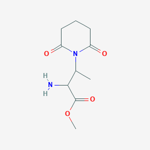 molecular formula C10H16N2O4 B1433077 Methyl 2-amino-3-(2,6-dioxopiperidin-1-yl)butanoate CAS No. 1706428-35-4
