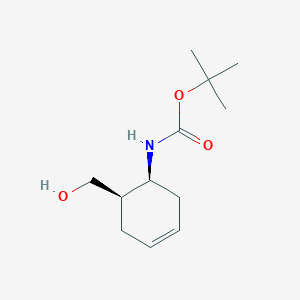 molecular formula C12H21NO3 B1433083 cis-(6-Hydroxymethyl-cyclohex-3-enyl)-carbamic acid tert-butyl ester CAS No. 539823-26-2