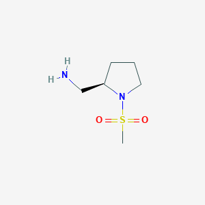 molecular formula C6H14N2O2S B1433093 [(2R)-1-甲磺酰基吡咯烷-2-基]甲胺 CAS No. 1353897-54-7