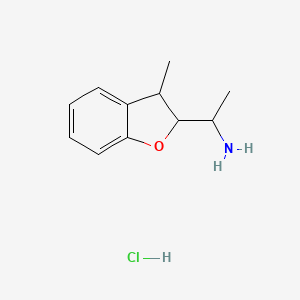 molecular formula C11H16ClNO B1433094 1-(3-Methyl-2,3-dihydro-1-benzofuran-2-yl)ethan-1-amine hydrochloride CAS No. 1376054-09-9