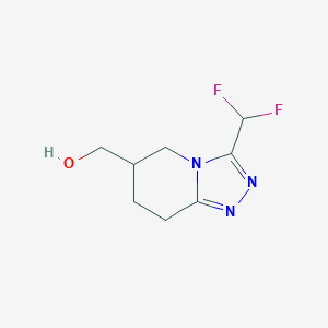 molecular formula C8H11F2N3O B1433104 [3-(difluoromethyl)-5H,6H,7H,8H-[1,2,4]triazolo[4,3-a]pyridin-6-yl]methanol CAS No. 1394724-38-9