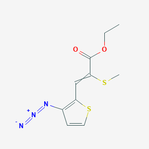 molecular formula C10H11N3O2S2 B14331062 Ethyl 3-(3-azidothiophen-2-yl)-2-(methylsulfanyl)prop-2-enoate CAS No. 106183-72-6