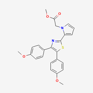 molecular formula C24H22N2O4S B14331099 Methyl-2-(4,5-bis(4-methoxyphenyl)thiazol-2-yl)-pyrrole-1-acetate CAS No. 101001-33-6