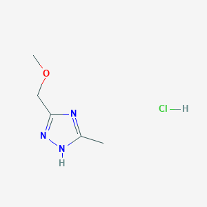 molecular formula C5H10ClN3O B1433112 5-(methoxymethyl)-3-methyl-1H-1,2,4-triazole hydrochloride CAS No. 1423024-01-4