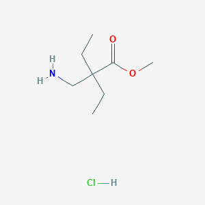 molecular formula C8H18ClNO2 B1433115 Methyl 2-(aminomethyl)-2-ethylbutanoate hydrochloride CAS No. 177269-36-2