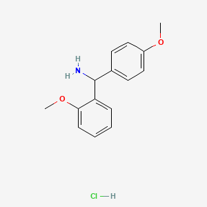 molecular formula C15H18ClNO2 B1433117 (2-Methoxyphenyl)(4-methoxyphenyl)methanamine hydrochloride CAS No. 1423027-24-0