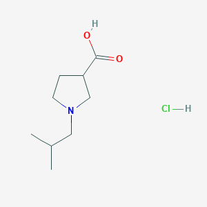 molecular formula C9H18ClNO2 B1433122 1-(2-Methylpropyl)pyrrolidine-3-carboxylic acid hydrochloride CAS No. 1384805-69-9