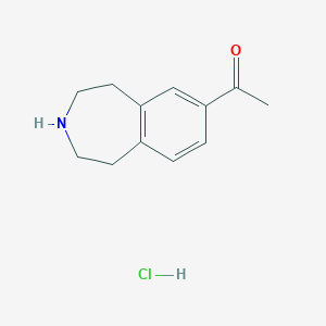 molecular formula C12H16ClNO B1433130 1-(2,3,4,5-tetrahydro-1H-3-benzazepin-7-yl)ethan-1-one hydrochloride CAS No. 34685-21-7