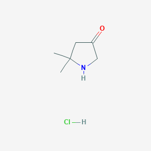 molecular formula C6H12ClNO B1433132 5,5-二甲基吡咯烷-3-酮盐酸盐 CAS No. 1247867-80-6