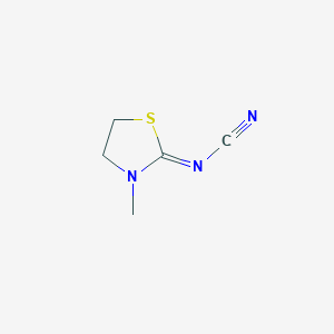 molecular formula C5H7N3S B14331378 Cyanamide, (3-methyl-2-thiazolidinylidene)- CAS No. 97538-33-5