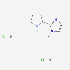 molecular formula C8H15Cl2N3 B1433138 1-甲基-2-(吡咯啉-2-基)-1H-咪唑二盐酸盐 CAS No. 1427378-83-3