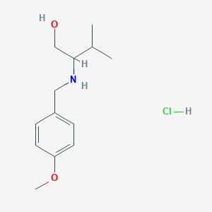 molecular formula C13H22ClNO2 B1433140 2-{[(4-Methoxyphenyl)methyl]amino}-3-methylbutan-1-ol hydrochloride CAS No. 1432682-03-5