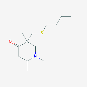molecular formula C13H25NOS B14331431 5-[(Butylsulfanyl)methyl]-1,2,5-trimethylpiperidin-4-one CAS No. 111860-98-1