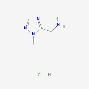 molecular formula C4H9ClN4 B1433151 (1-methyl-1H-1,2,4-triazol-5-yl)methanamine hydrochloride CAS No. 1427379-86-9