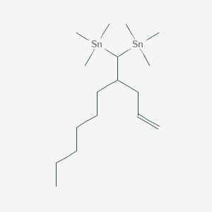 molecular formula C17H38Sn2 B14331640 [2-(Prop-2-en-1-yl)octane-1,1-diyl]bis(trimethylstannane) CAS No. 110214-01-2