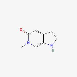 molecular formula C8H10N2O B1433166 6-methyl-1H,2H,3H,5H,6H-pyrrolo[2,3-c]pyridin-5-one CAS No. 1443980-85-5
